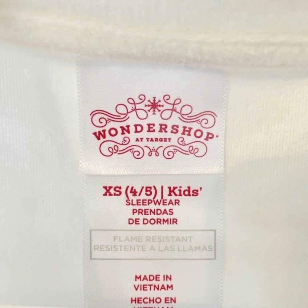 Wondershop Kids XS 4/5 Ski Gondola Fair Isle Christmas Sweatshirt Cream Red - Picture 5 of 5
